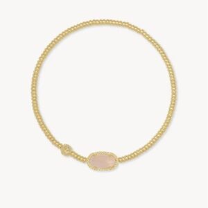 KENDRA SCOTT- Grayson Gold Stretch Bracelet in Rose Quartz